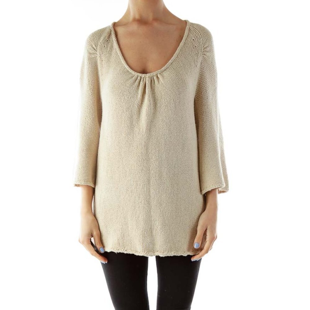 Margaret O'leary Beige Knit Sweater